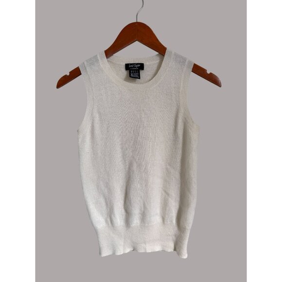 Lord & Taylor 100% Cashmere Cream Sleeveless Sweater Vest Womens Size S - Picture 1 of 6